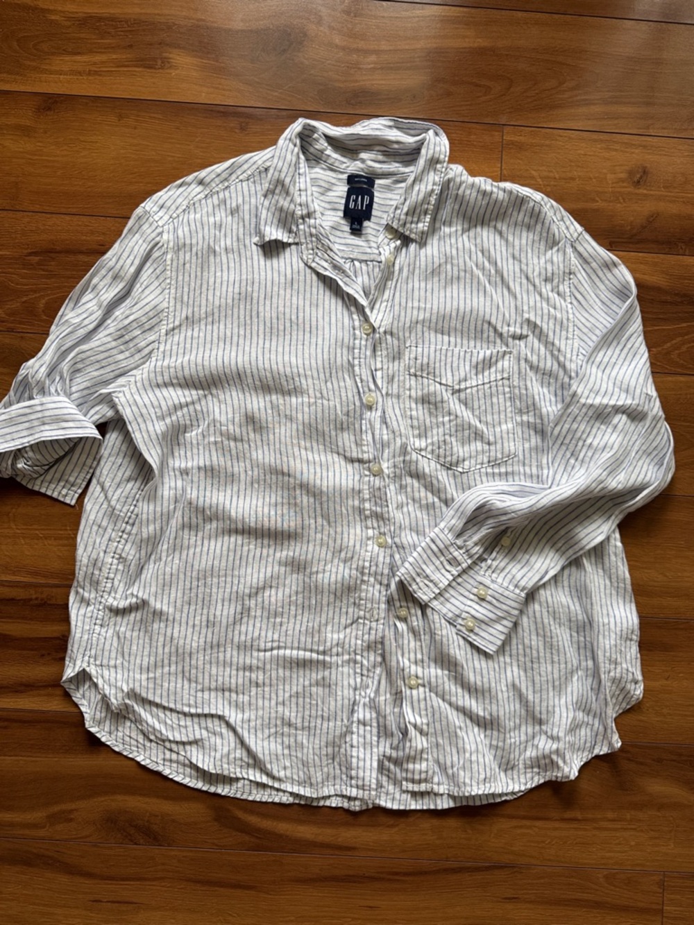 GAP striped Linen Shirt L